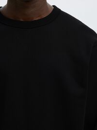 100% COTTON SWEATSHIRT, Black, highres