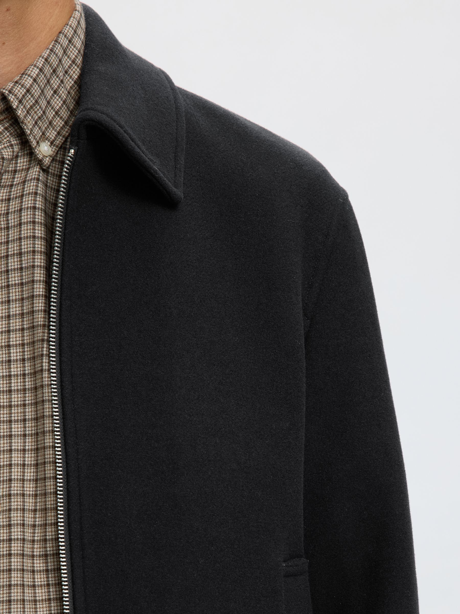WOOL BLEND JACKET, Black, highres