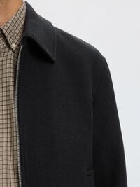 WOOL BLEND JACKET, Black, highres