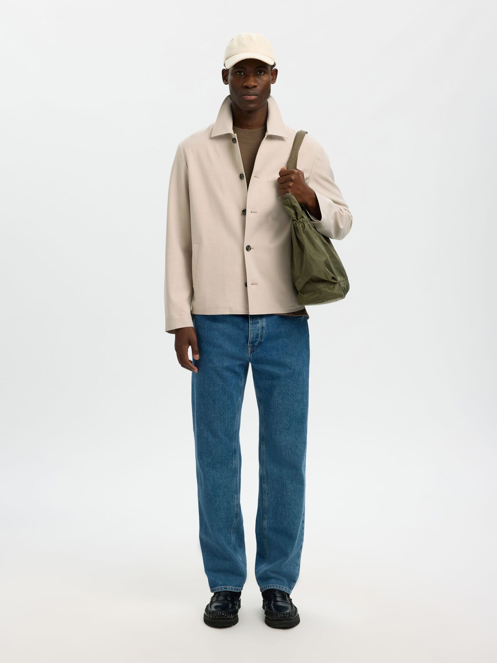 TAILORED OVERSHIRT, Egret, highres