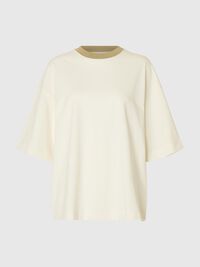 COTTON OVERSIZED T-SHIRT, Egret, highres