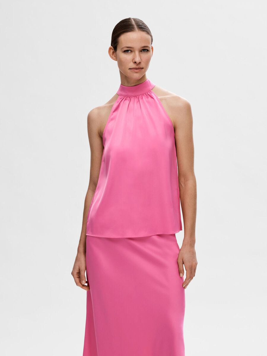 Selected SATIN NECKHOLDER-TOP, Phlox Pink, highres - 16092224_PhloxPink_003.jpg