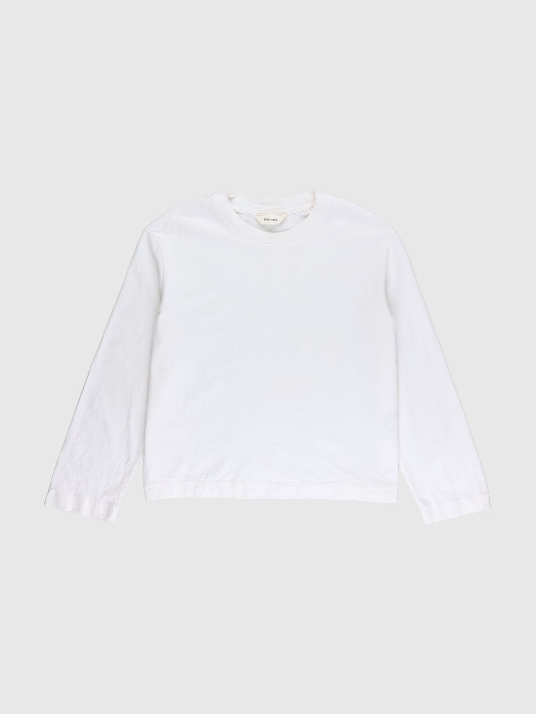 LONG-SLEEVED BOXY T-SHIRT, Bright White, highres