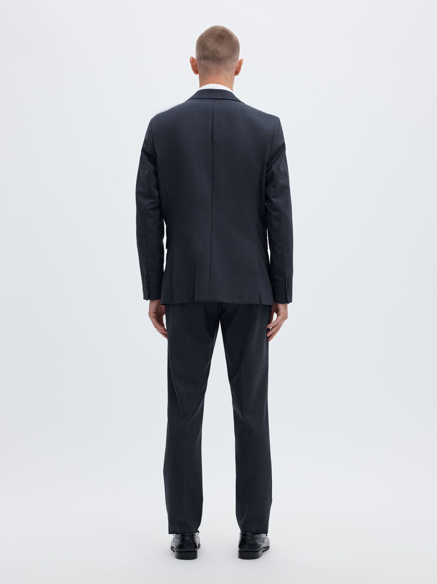 WOOL BLEND BLAZER, Sky Captain, highres