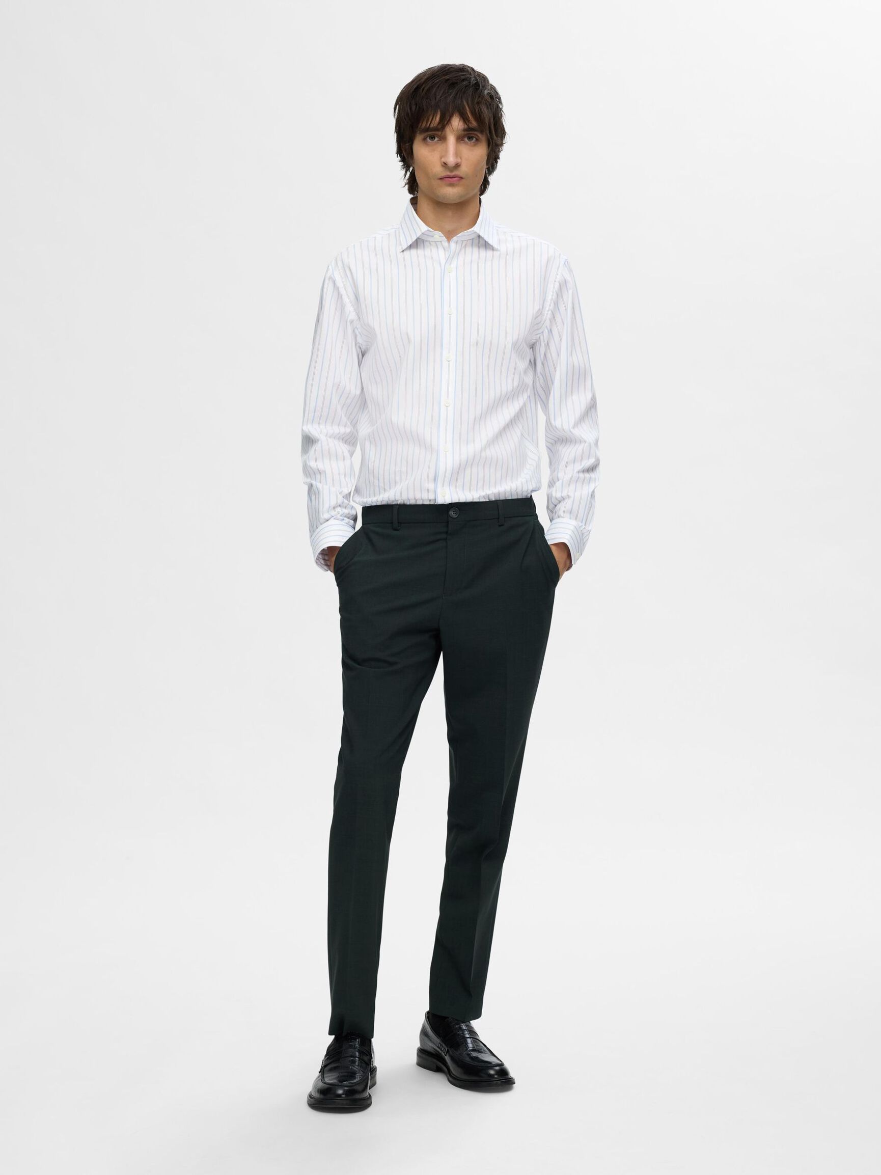 RANDIG SLIM FIT-SKJORTA, White, highres