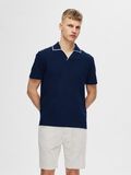 Selected WAFFLED SHORT SLEEVED POLO SHIRT, Sky Captain, highres - 16093710_SkyCaptain_003.jpg