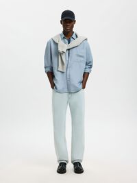 RELAXED FIT HEMD, Dusty Blue, highres