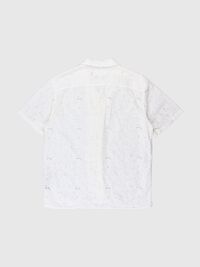 BRODERIE ANGLAISE KORTÆRMET SKJORTE, Bright White, highres