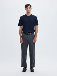 COTTON SHORT-SLEEVED T-SHIRT, Navy Blazer, highres