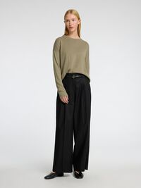 LINEN BLEND KNITTED JUMPER, Vetiver, highres
