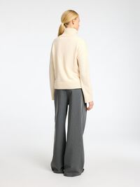 LAINE MÉLANGÉE PULL À DEMI-FERMETURE ÉCLAIR, Birch, highres