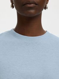 LINEN BLEND T-SHIRT, Cashmere Blue, highres