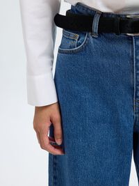 MID-WAIST BARREL FIT JEANS, Medium Blue Denim, highres