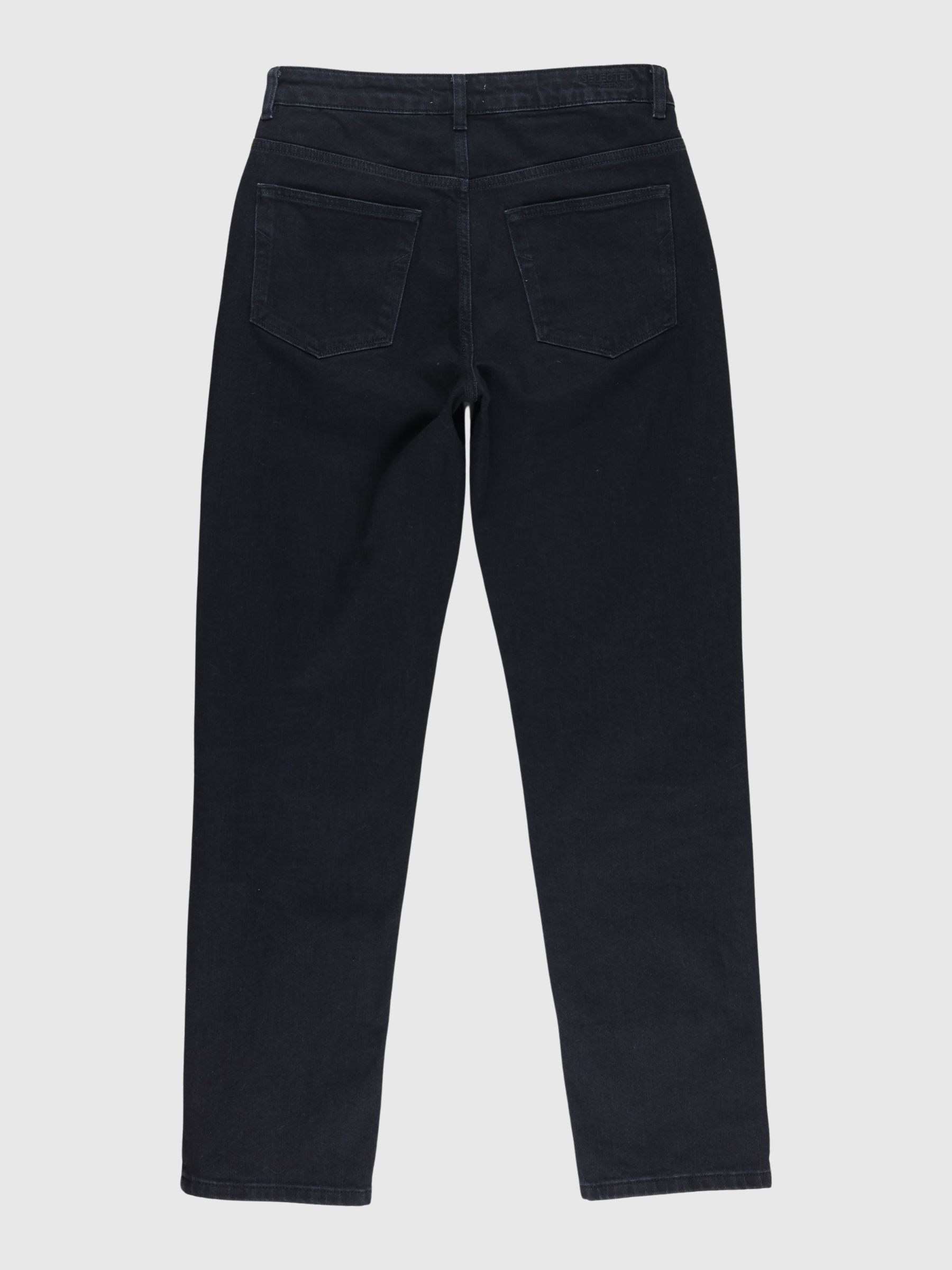 BLACK STRAIGHT FIT JEANS, Black, highres