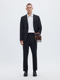 VISCOSE BLEND SLIM FIT BLAZER, Navy Blazer, highres