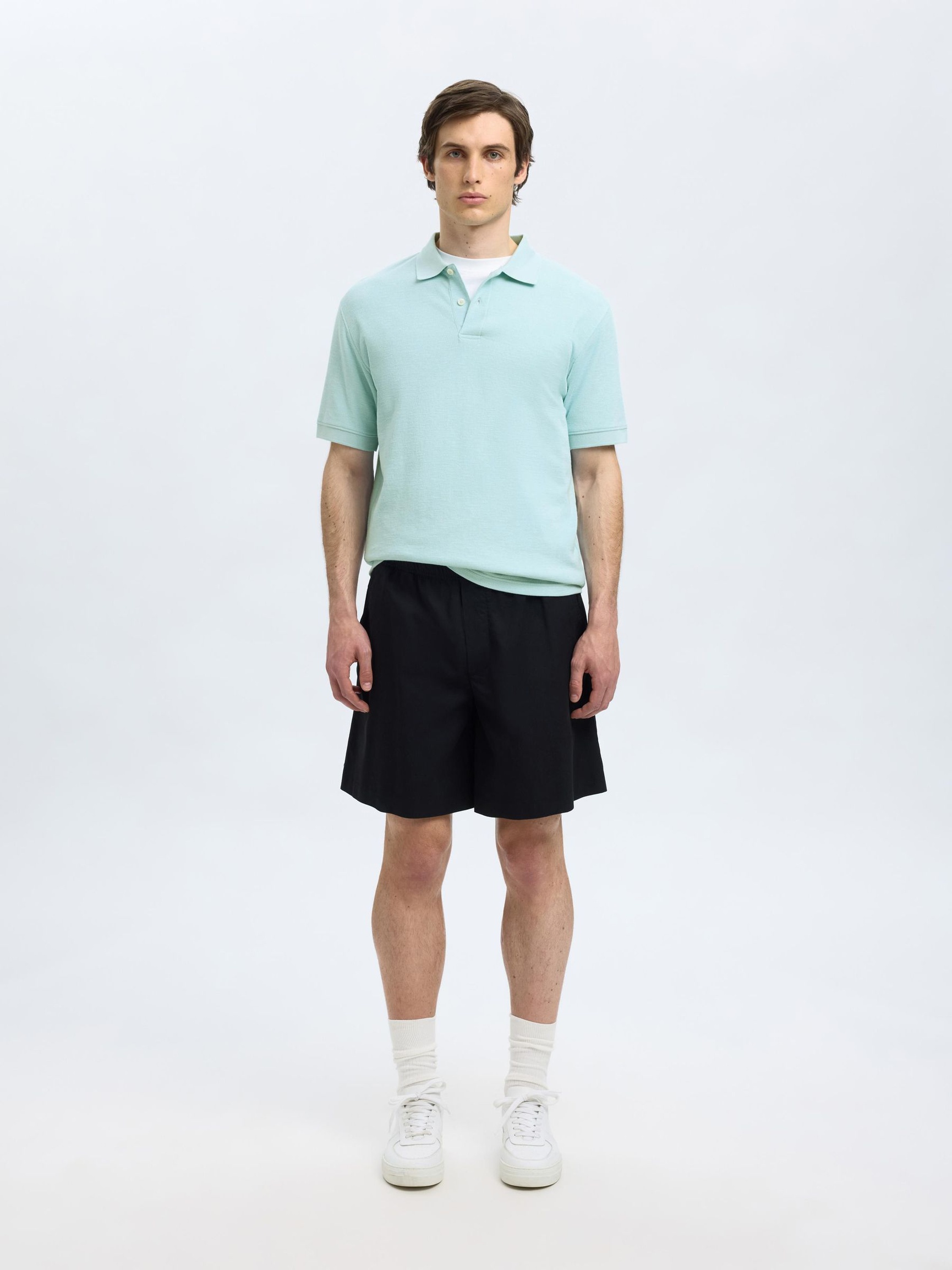 COTTON POLO SHIRT, Winter Sky, highres