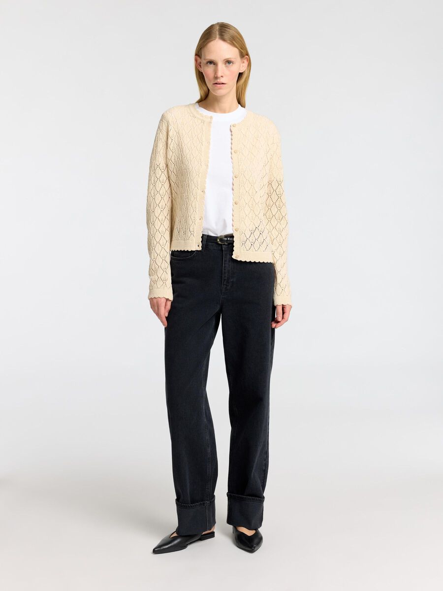 Selected STRUCTURED KNITTED CARDIGAN, Birch, highres - 16095762_Birch_005.jpg