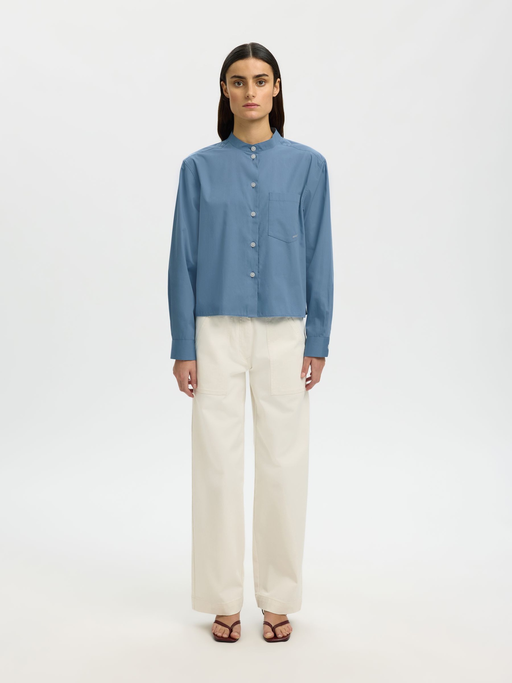 RELAXED FIT HEMD, Dusty Blue, highres