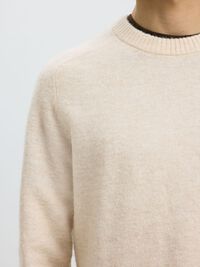 LONG-SLEEVED PULLOVER, Oatmeal, highres