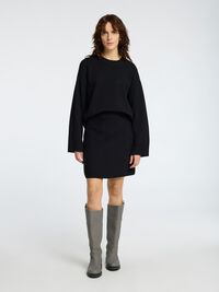VISKOSEMIX STRICK MINIROCK, Black, highres