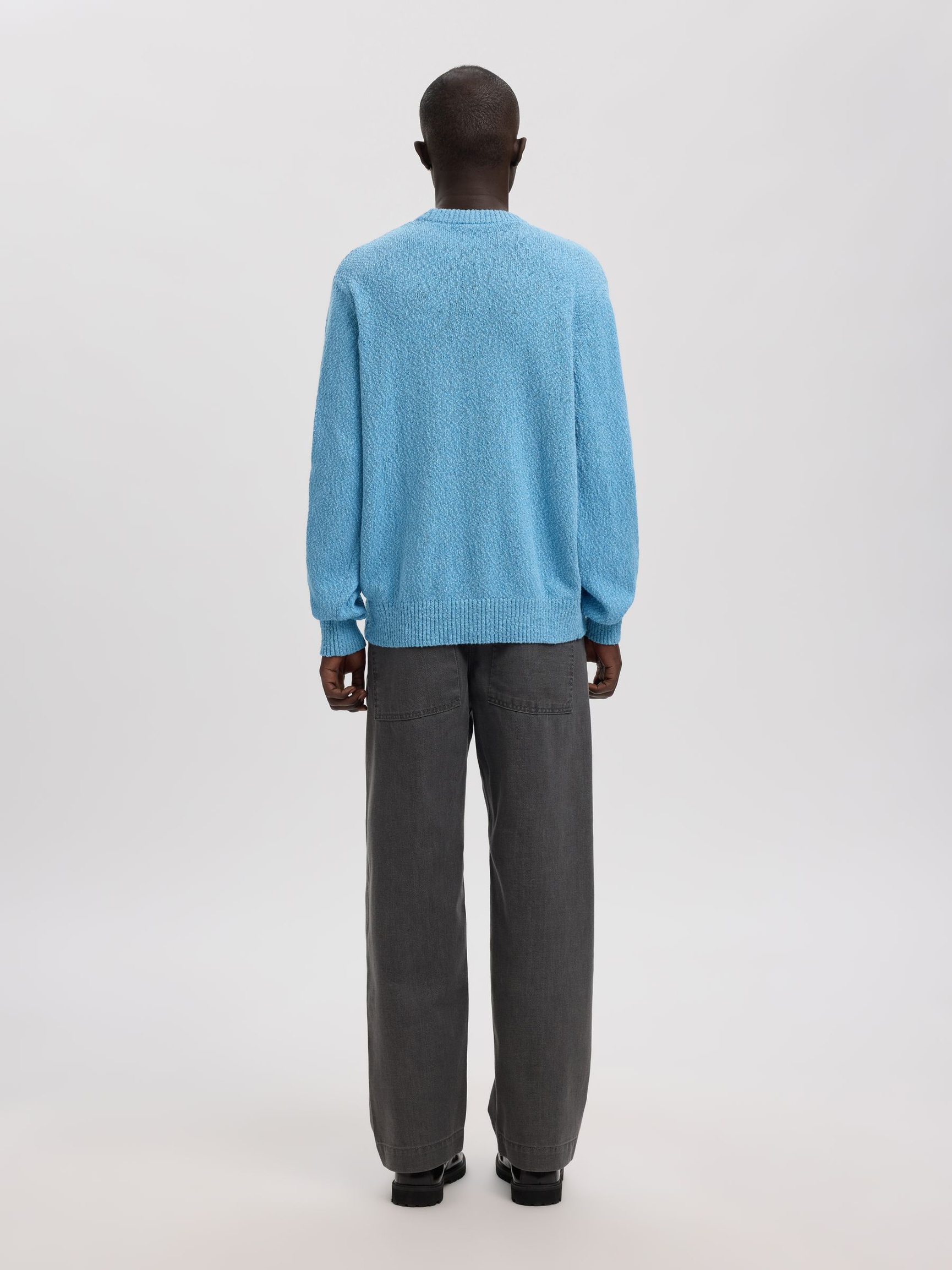 COTTON CREWNECK JUMPER, Bright Cobalt, highres
