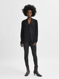LONG-SLEEVED BLOUSE, Black, highres