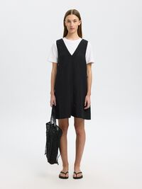 100% LEINEN KLEID OHNE ÄRMEL, Black, highres