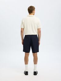 REGULAR FIT LINEN-BLEND SHORTS, Sky Captain, highres