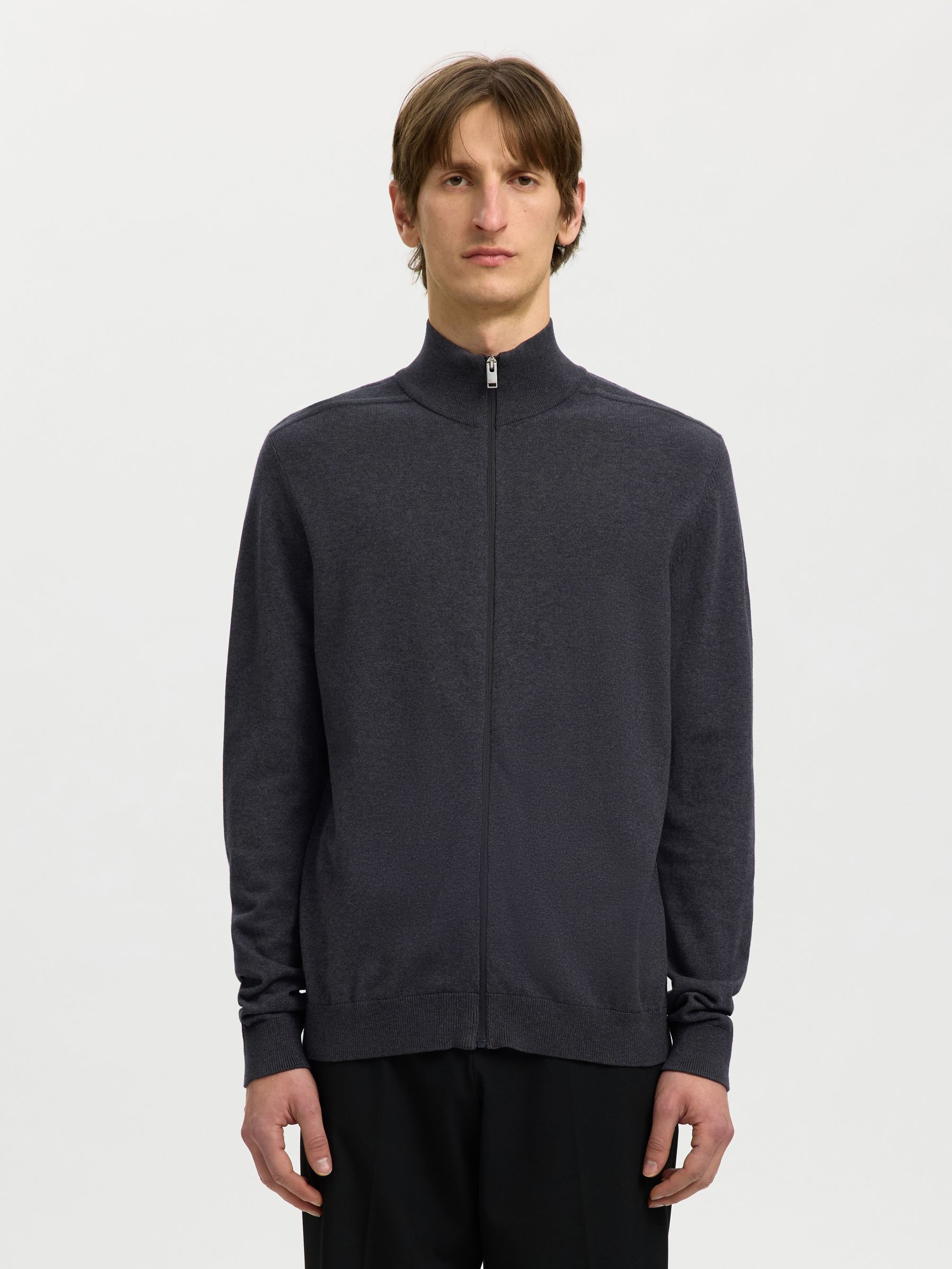 GLIDELÅSLUKKING CARDIGAN, Antracit, highres