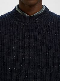 WOOL BLEND KNITTED VEST, Sky Captain, highres