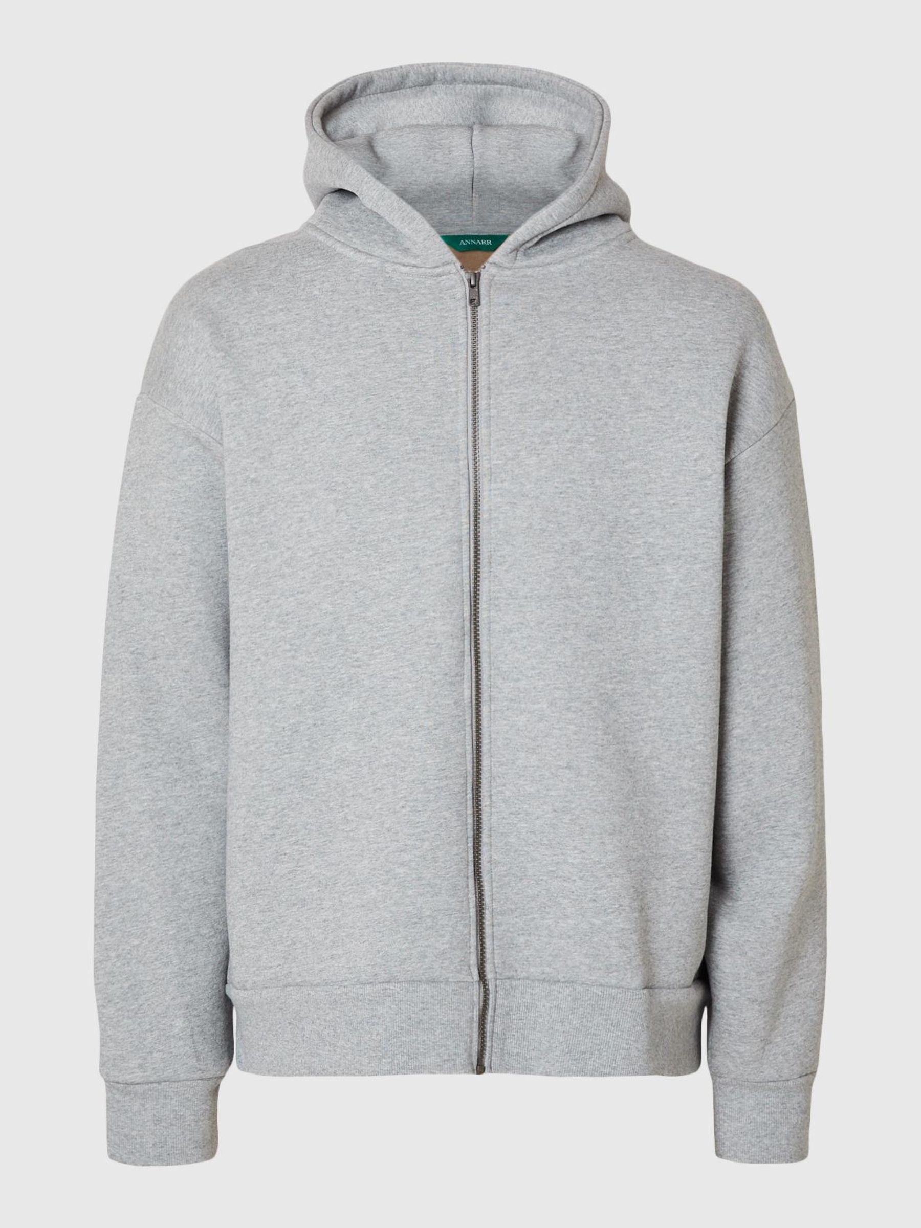 HETTE SWEATSHIRT MED GLIDELÅS, Grey Melange, highres