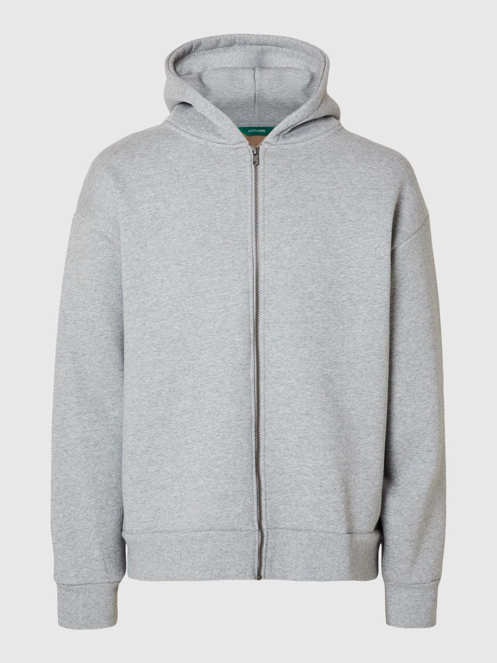 HETTE SWEATSHIRT MED GLIDELÅS, Grey Melange, highres