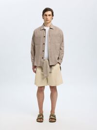 RELAXED FIT OVERSHIRT, Sand, highres