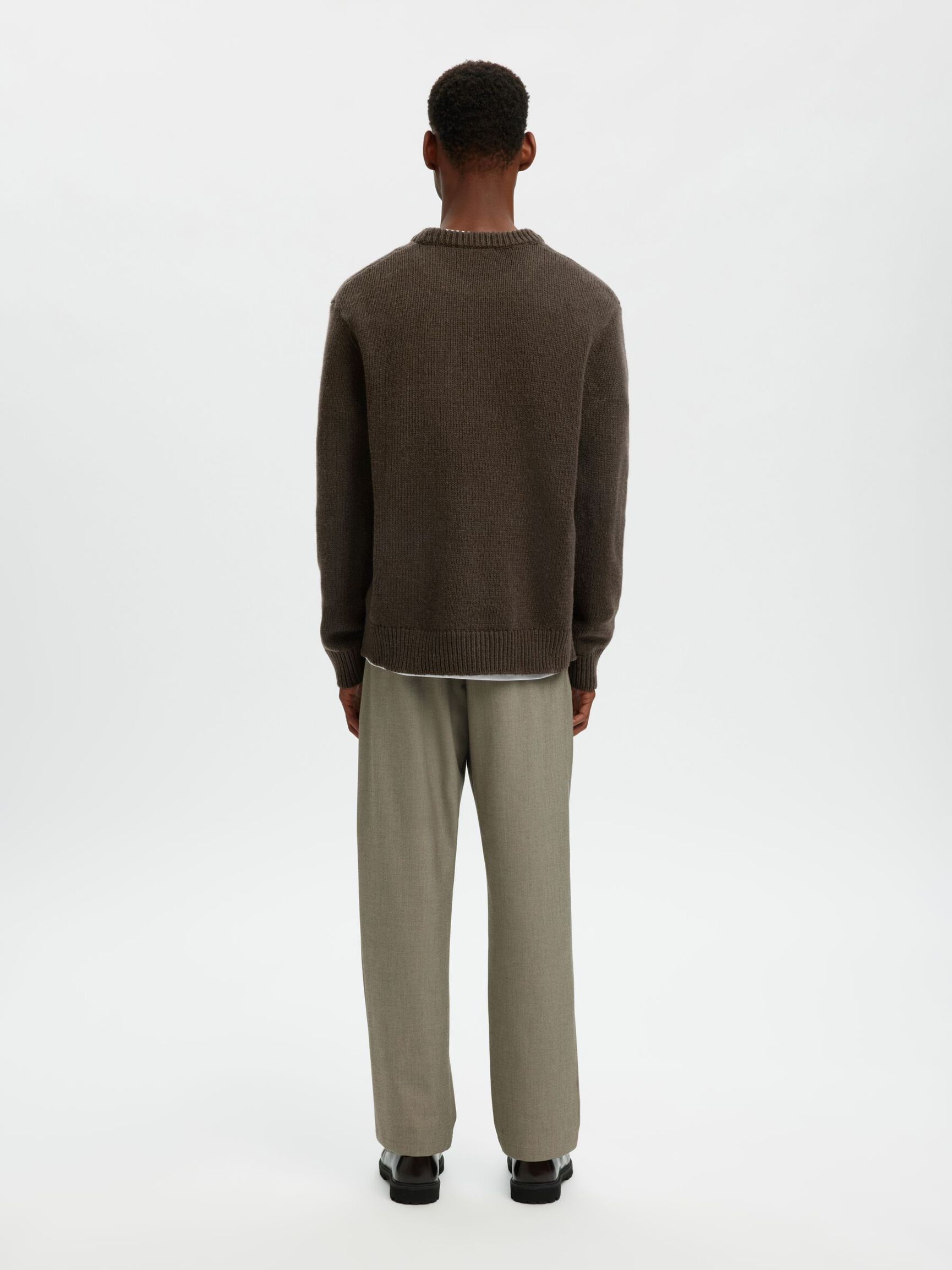 WOOL BLEND RELAXED FIT JUMPER, Demitasse, highres