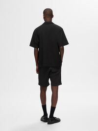 WAFFELSTRUKTUR KURZARMHEMD, Black, highres