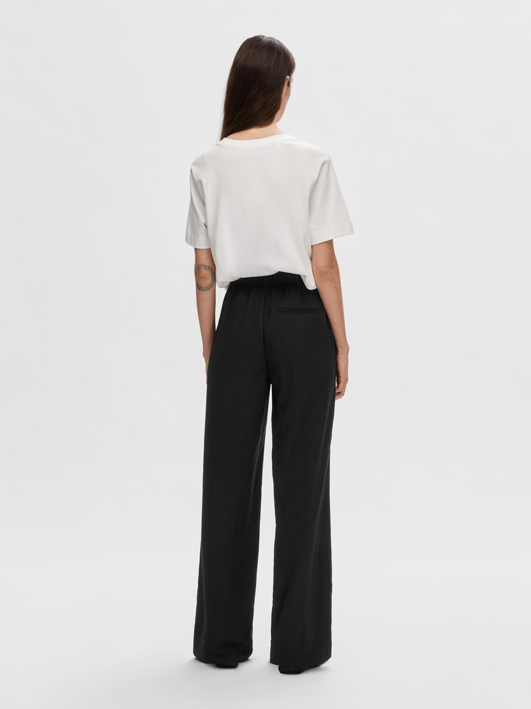 CLASSIC WIDE-LEG TROUSERS, Black, highres
