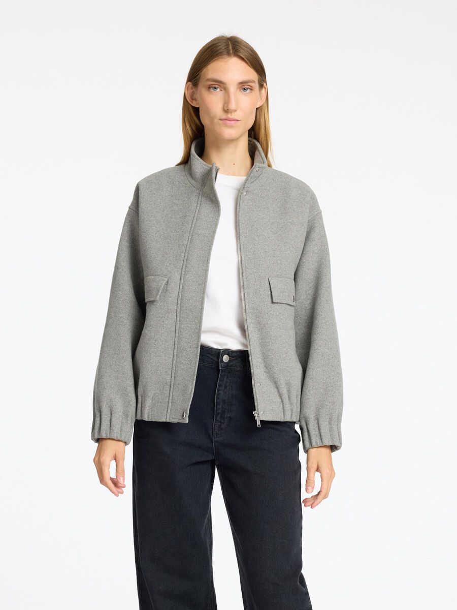 Selected WOOL BLEND BOMBER JACKET, Medium Grey Melange, highres - 16096513_MediumGreyMelange_003.jpg