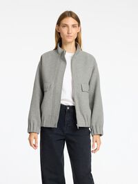 WOLLGEMISCH BOMBERJACKE, Medium Grey Melange, highres