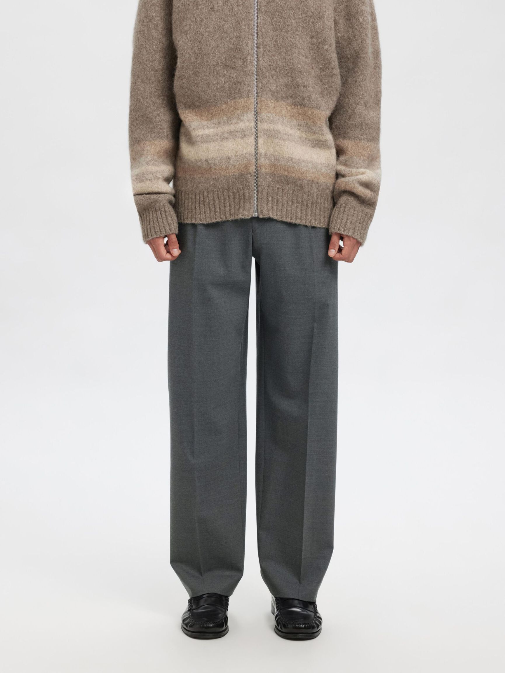 COUPE DÉCONTRACTÉE PANTALON, Grey Melange, highres