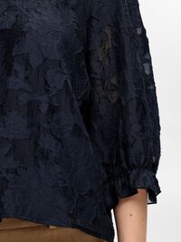 BLOMSTERPRINTET BLUSE, Dark Sapphire, highres