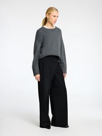 LØS PASSFORM ULLBLANDING GENSER, Medium Grey Melange, highres
