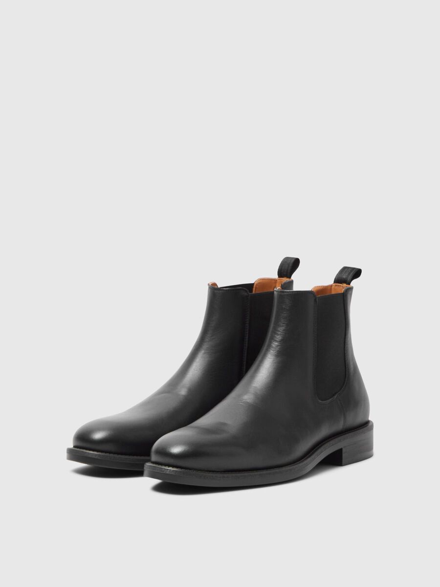 Selected DE CUERO BOTINES CHELSEA, Black, highres - 16094369_Black_006.jpg