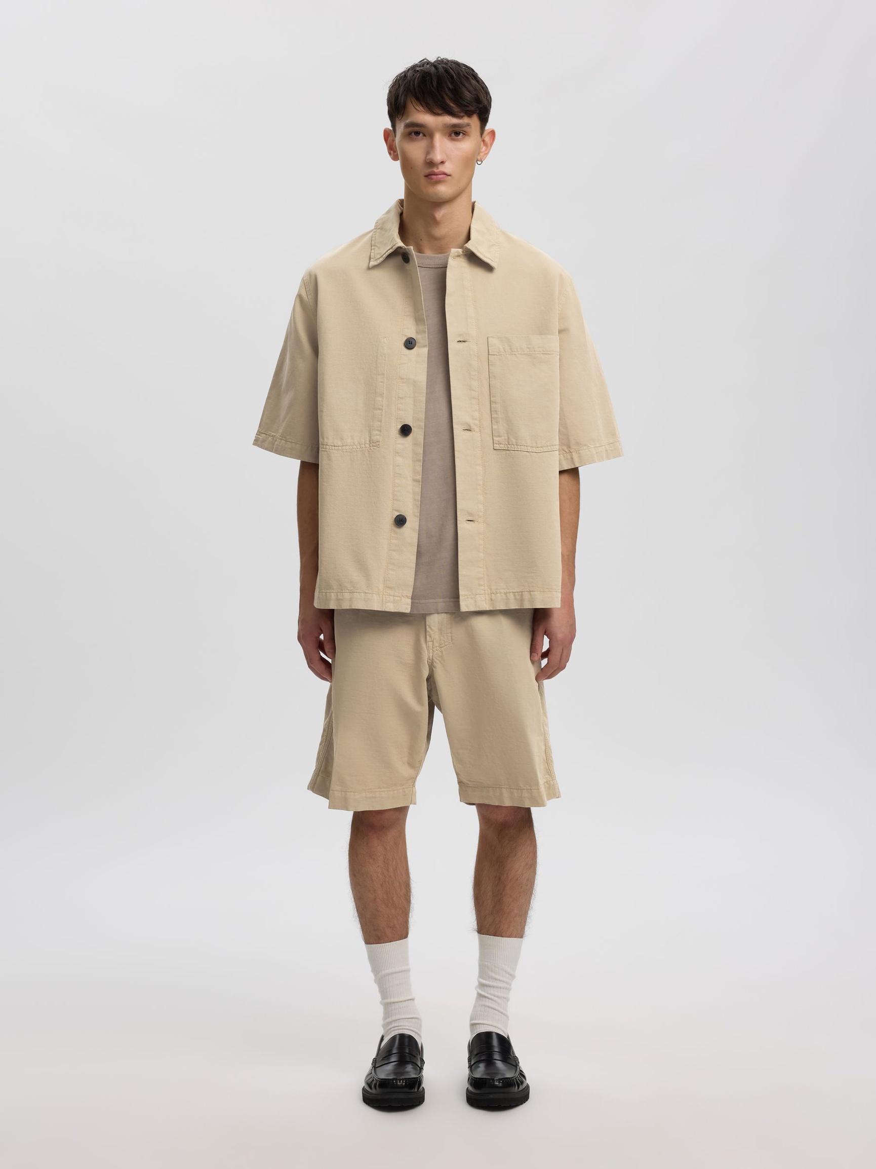 RELAXED FIT SHORTS, Weathered Teak, highres