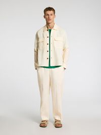 100% LINNEN OVERSHIRT, Egret, highres