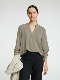 LONG-SLEEVED BLOUSE, Vetiver, highres
