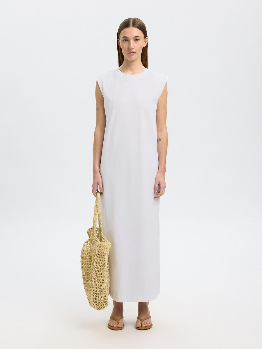 Selected COTTON SLEEVELESS MAXI DRESS, Bright White, highres - 16097881_BrightWhite_003.jpg