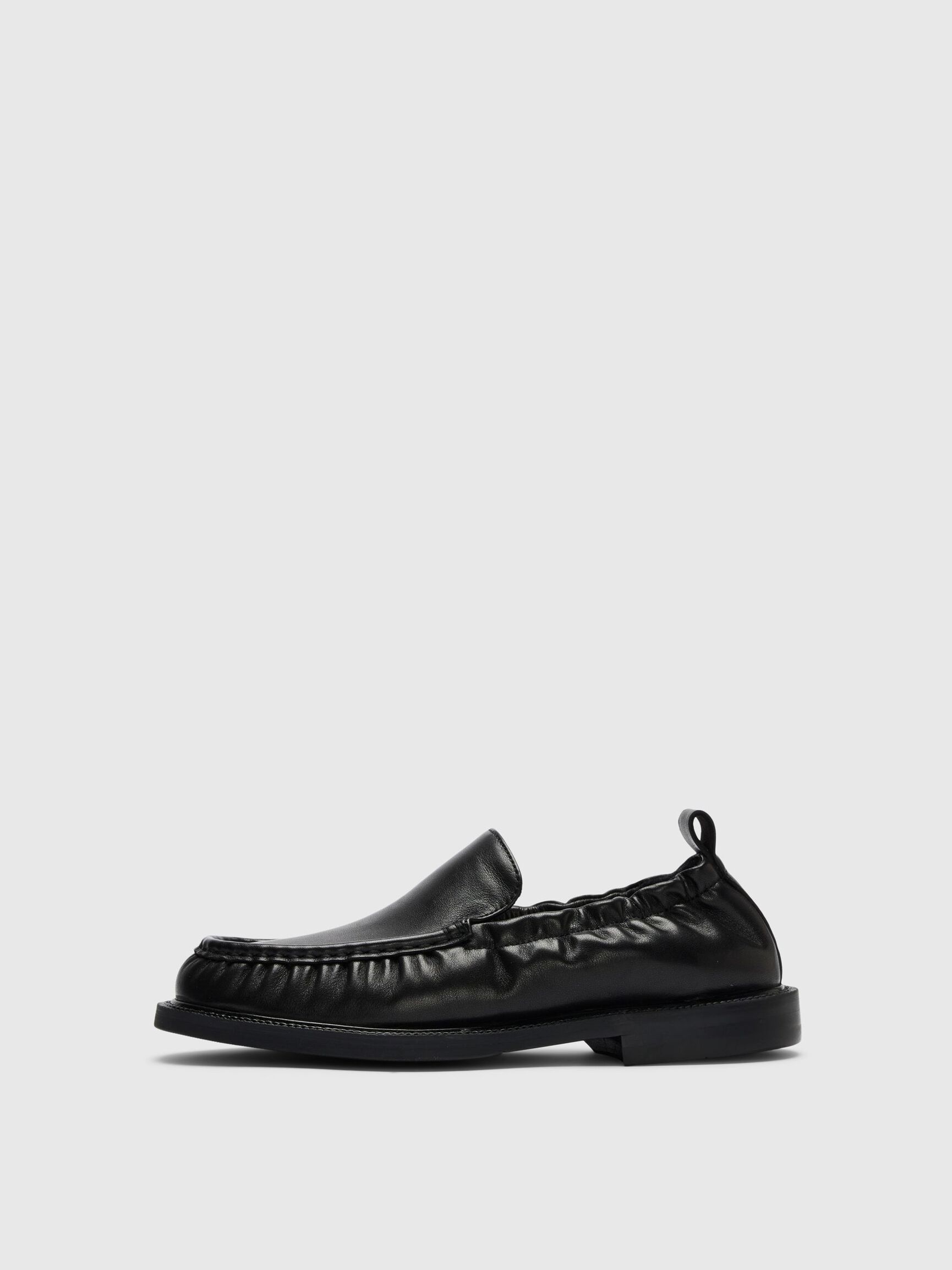 LEATHER  LOAFERS, Black, highres