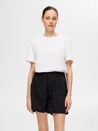 BRODERIE ANGLAISE SHORTS, Black, highres
