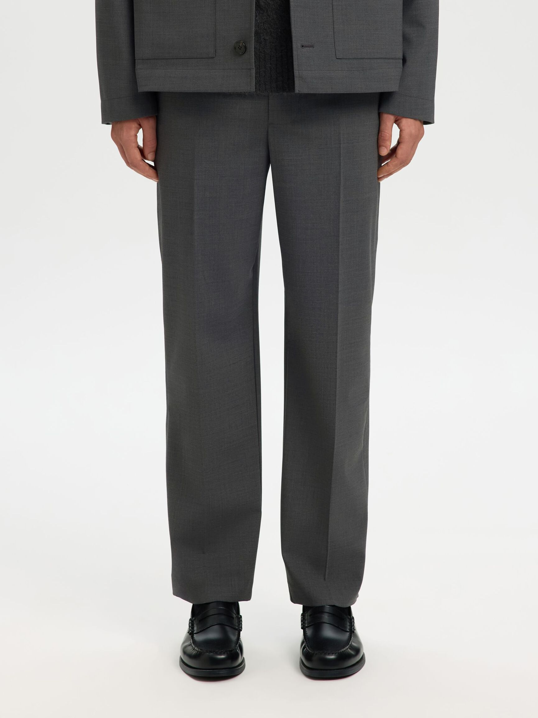 RELAXED FIT ANZUGHOSE, Asphalt, highres