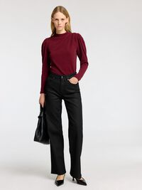 DRAPÉ TOP À MANCHES LONGUES, Zinfandel, highres